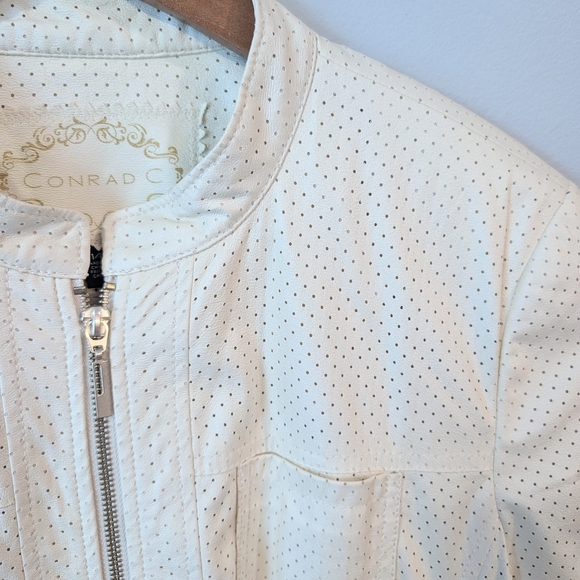 Conrad C White Perforated Jacket Sz. 14 - Picture 2 of 13